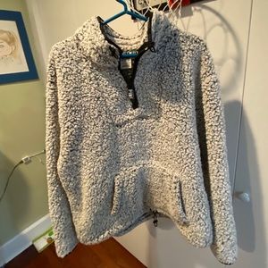 Pink sherpa quarter zip